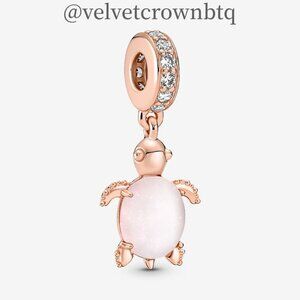 Pandora Murano Glass Pink Sea Turtle Dangle Charm